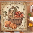 thumbnail image 2 of Fall Shower Curtains for Bathroom, Autumn Pumpkin Harvest Farmhouse Thanksgiving Halloween Maple Leaves Fabric Shower Curtain with Hooks Set 72x72 Inch, 2 of 6
