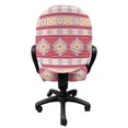 thumbnail image 3 of Tribal Office Chair Slipcover, Rhythmic Modernized Motifs Elements Art, Protective Stretch Decorative Fabric Cover, Standard Size, Pale Ruby Apricot, by Ambesonne, 3 of 5