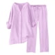 thumbnail image 1 of Conjunto de 2 piezas para mujer: pantalones anchos con cintura elástica y blusa de manga larga - Ropa informal para todas las estaciones - Poliéster, tallas S-XL, 1 of 5