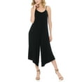 thumbnail image 3 of SSOULM Women's Pleated Spaghetti Strap Wide Leg Palazzo Capri Jumpsuit with Plus Size, 3 of 6