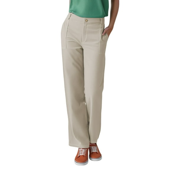 ManxiVoo High Waist Cargo Pants for Women Loose Fit Wide Leg Trousers for Travel and Hiking L Size Beige