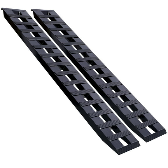 Heavy-Duty Ramps with Top Hook Attaching End, Universal Loading Ramp for Motorcycle, Tractor, ATV/UT 84" X 14" 8800 LBS 1 Pair 2 Ramps Aluminum ,Black Coating,