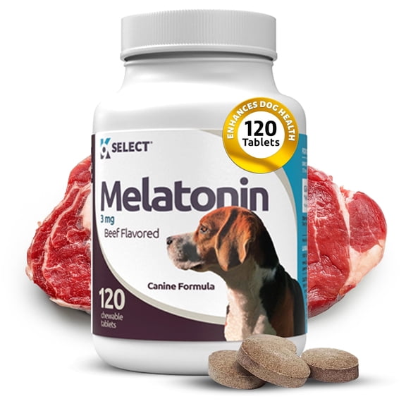 K9 Select Melatonin Tablets for Dogs, Beef Flavor, 120 Count