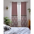 thumbnail image 3 of Boho Red Brown Flower Sheer Curtains 63 Inch Length 2 Panels Set for Living Room/Bedroom, Abstract Bohemia Pesley Floral Kitchen Curtains Grommet Semi-Sheer Curtains Window Treatments 42"x63"x2, 3 of 7