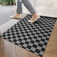 thumbnail image 4 of Gray and Black Checkered Pattern Door Rugs,Washable Non Slip Door Mats Indoor,Decorative Door Mats,Entry Mat Indoor for Entrance,Bedroom,Kitchen,Bathroom,17"x30", 4 of 6