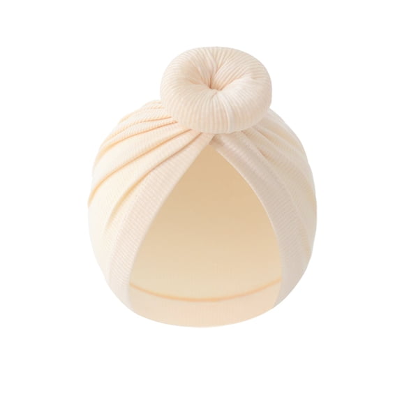 RUISINERY Baby Cotton Turban Hat Elastic Bonnet Caps Headgear with Soft Knotted Bun Design for Newborn Girls 0 to 6 Months