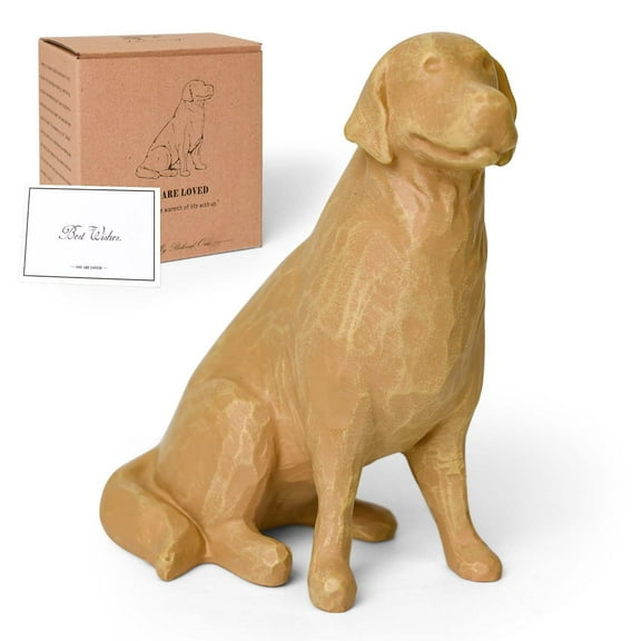 Hand-Painted Golden Retriever Statue – Memorial Figurine & Home Decor for Dog Lovers