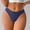 Navy, variant on Womens Low Rise Thong Panties with Lace Trim, Ribbed Stretch Underwear, Soft Everyday Wear, 1-Piece Pack,Size S