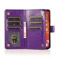 thumbnail image 6 of Allytech iPhone 11 Wallet Case, 9 Cards Holder Zipper Wallet Case for Women Men Shockproof Hand Strap Full Protective Flip Stand Case Cover for  Apple iPhone 11 6.1" -, 6 of 9