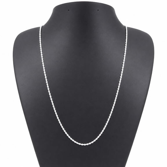 Solid 925 Sterling Silver 18" Diamond Cut Rope Chain Necklace – 2MM, Made in Italy, for Women & Men