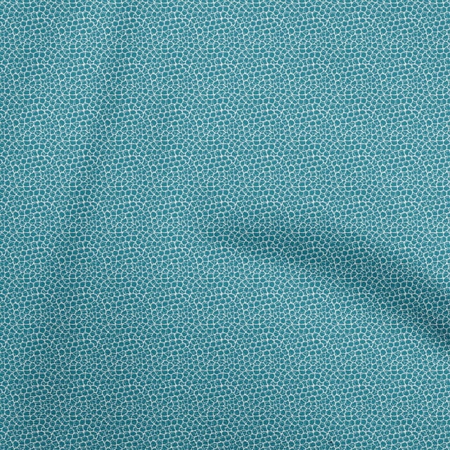oneOone Tissu Rayonne Bleu Sarcelle Foncé Abstrait pour Robe Tissu Imprimé au Mètre 56 Pouces de Large