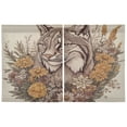 thumbnail image 2 of BZSMCE Set of 2 Pieces Kitchen Window Curtain Fashion Lynx in Bloom Printed 27x24in/27x36in, 2 of 9