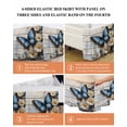 thumbnail image 6 of Butterfly Daisy Wrap Around Bed Skirts for King Bed 18" Drop,Bed Skirt with Adjustable Elastic Belt Dust Ruffle Bed Valance for Bedroom Hotel Retro Spring Floral Flower Wooden Grain Bed Frame Cover, 6 of 7