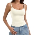 thumbnail image 5 of Womens Adjustable Spaghetti Strap Tank Tops Fitted Camisole Shirts Square Neck, Backless, Fitted, Sleeveless, Cami Top, Undershirt, Basic, Cute Summer, Y2k, Casual, Going Out, Work White M, 5 of 5