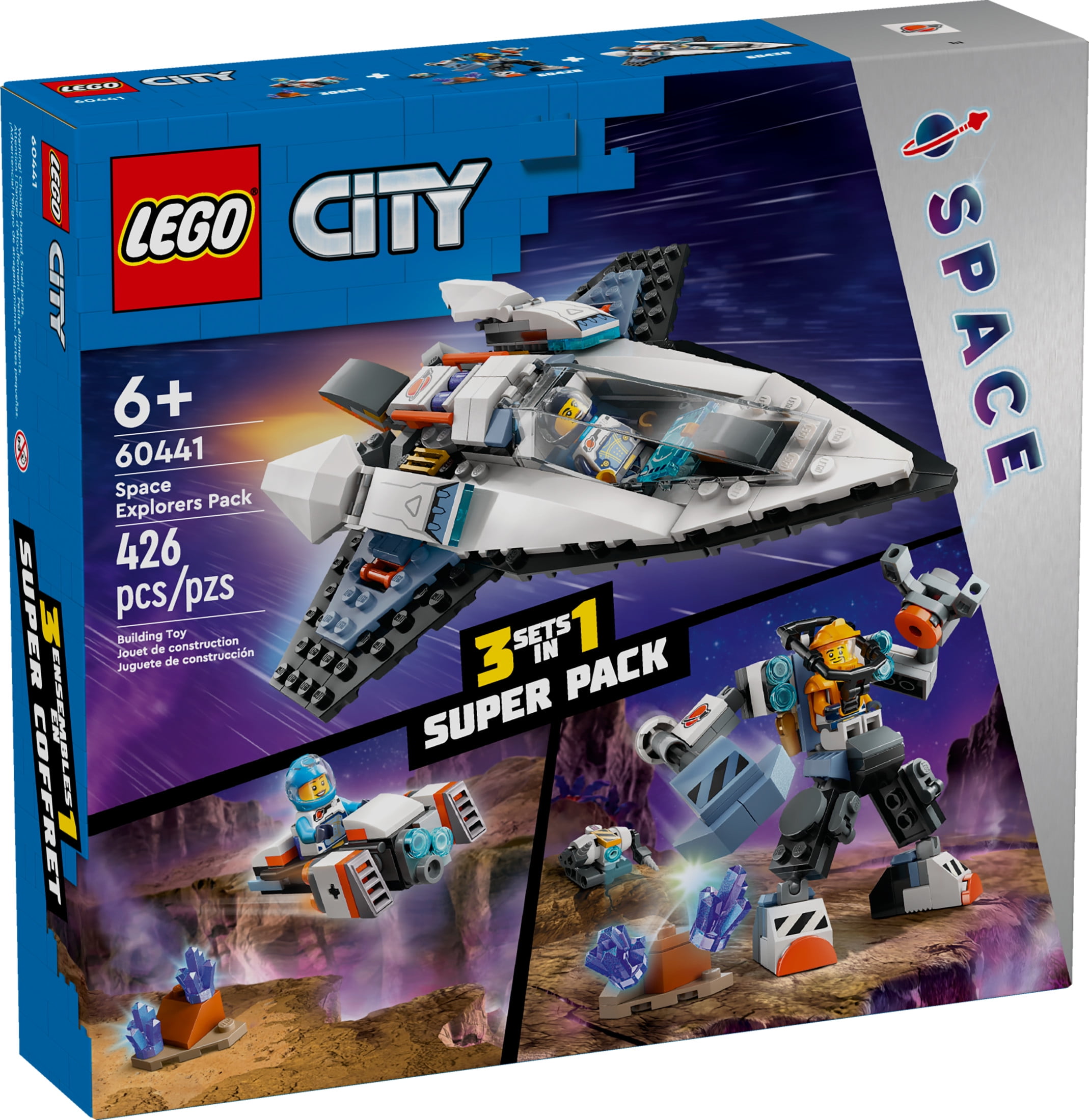 LEGO City Space Explorers Pack, Kids’ Space Toy Playset Bundle for Boys and Girls Aged 6 and Up, 3 Building Sets in 1 Box, Space Gift Mech Toy, LEGO City Space Explorers Pack, Kids’ Space Toy Playset Bundle for Boys and Girls Aged 6 and Up, 3 Building Sets in 1 Box, Space Gift Mech Toy,