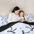 thumbnail image 5 of Erosebridal Dreamy Princess Bowknot 7-Piece Twin Bedding Sets,Black Bowtie Ribbon Bedding Comforter Set For Kids,Pink Reversible, 5 of 7