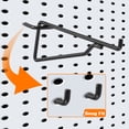 thumbnail image 5 of Uxcell 8pcs Pegboard Shelf Hooks 6" Length Metal Peg Board Shelves Brackets Hook for Workbench Garage Kitchen, 5 of 7