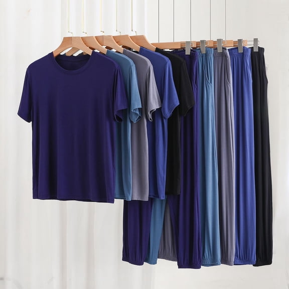 ZZwxWA Two Piece Sets for Women Summer Womens Short Sleeve Tops and Long Wide Leg Pants Solid Sports Athletic Yoga Sets Reduced Price