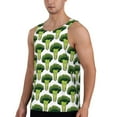 thumbnail image 2 of Easygdp Cute Broccoli Men's Tank Top, Sleeveless Muscle T Shirts, Breathable, Quick-Dry, Loose for Gym, Running, Fitness - Medium, 2 of 9