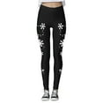 thumbnail image 3 of Fiaer Christmas Leggings Women Snowflakes Tree Glass Snowman Graphic Xmas Pants High Waist Plus Size Tights Trousers Black1 XXL, 3 of 5