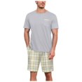 thumbnail image 1 of GYUJNB Ensemble de Pyjama pour Hommes à Manches Courtes, Pyjama pour Hommes Doux et Confortable, Ensemble de Vêtements de Nuit pour Hommes avec Poches, 1 of 5