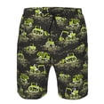 thumbnail image 3 of Goofa Light Green Excavator Printed Mens Swim Trunks Summer Quick Dry Short Beach Swimwear Bathing Suits-, 3 of 9
