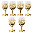 thumbnail image 4 of Tnarru Vintage Goblet 100ml Handmade Wedding Reusable, Multipurpose Anniversary, Small Flowers Pattern Drinking Glass, Desktop Decor 6pcs, 4 of 8