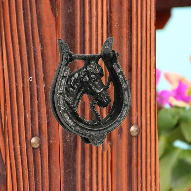 de puerta con forma de cabeza de caballo, resistente, para decoración del hogar, accesorios resistentes, herrajes para puertas exteriores,