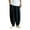 Black, variant on lmcalzta Plus Size Joggers for Men Cotton Linen Summer Casual Loose Fitted Beach Pants with Pockets(M-5XL)