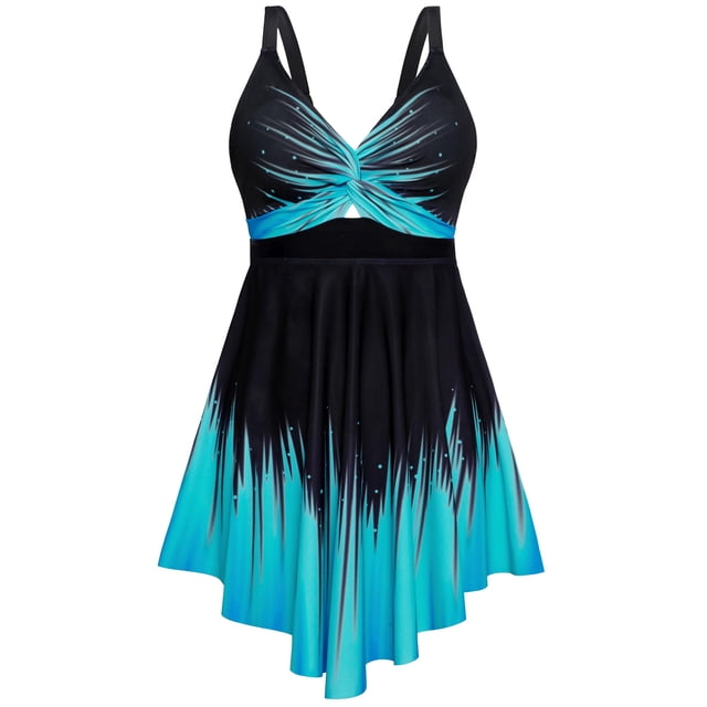 Traje de baño Tankini Aolina para mujer, talla grande, cuello en V