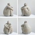 thumbnail image 3 of Estatua de señora estatuilla escultura de mujer decoración moderna artes regalos para el hogar centro de mesa de poliresina manualidades gris 7,1 pulgadas, 3 of 5