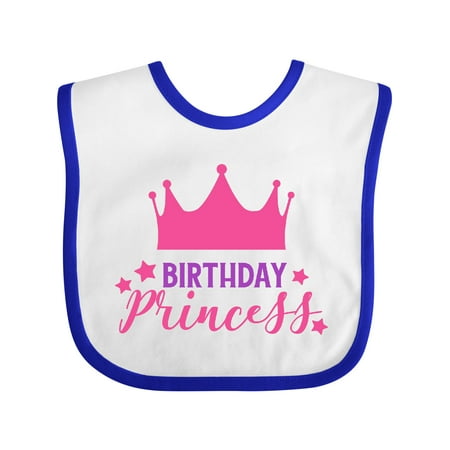 

Inktastic Birthday Princess Little Princess Crown Stars Girls Baby Bib