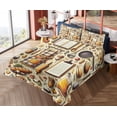 thumbnail image 4 of Ambesonne Cooking Themed Fitted & Top Sheet Set with Shams, Chef Food Kitchen, Cream and Orange, 4 of 5