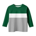 thumbnail image 5 of ZHOGXU Big Kids Girls Tee Long Sleeve Round Neck Color Block Soft Comfortable Casual Top For Everyday Wear Green 3-4 Years, 5 of 5