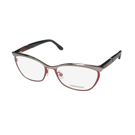 NEW VERA WANG V391 WOMENS/LADIES CAT EYE FULL-RIM CRIMSON FRAME DEMO LENSES 51-15-135 SPRING HINGES EYEGLASSES/EYEGLASS FRAME