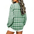 thumbnail image 5 of Women's Gingham Plaid Sweatshirt Crew Neck Long Sleeve Loose Fit Casual Pullover Top, 5 of 7