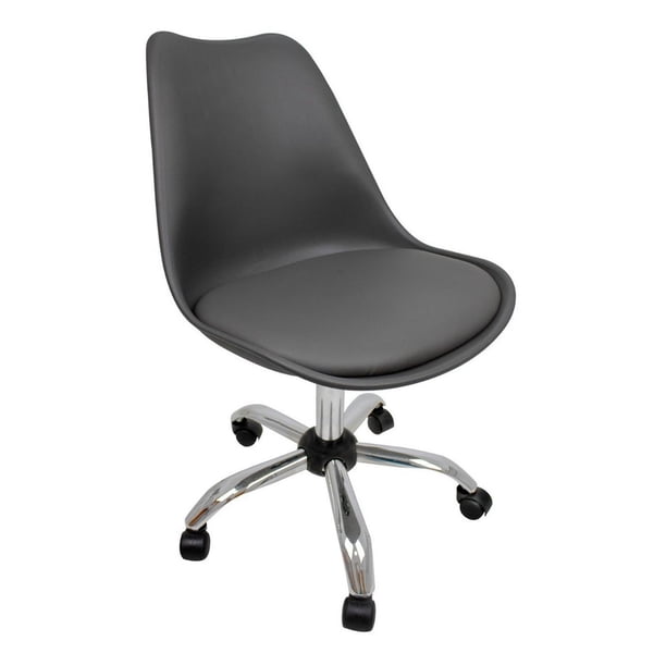 Silla Oficina Estilo Eames Ergonomica Asiento Acolchonado gris