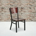 thumbnail image 2 of Flash Furniture HERCULES Series Black Slat Back Metal Restaurant Chair - Mahogany Wood Back & Seat, 2 of 7