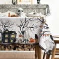 thumbnail image 3 of Halloween Tablecloth 70×70 Inch Round, Jack-O-Lantern Pumpkin Cobweb Ghost Dog Bats Washable Table Cover for Party Picnic Dinner Decor, 3 of 6