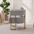 thumbnail image 3 of Miekor Modern decorative chair, living room side chair with gold metal legs, no wheels, suitable for dressing area, reception room, office,Teddy fleece upholstered metal foot sofas 2PCS Grey No3954, 3 of 9