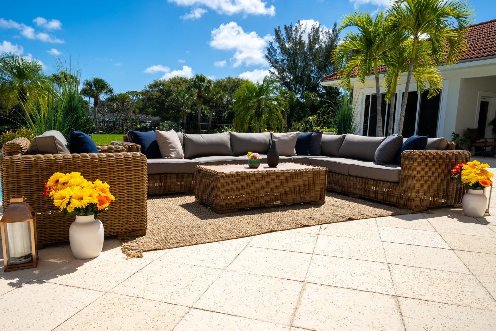 Malmo 6Piece Resin Wicker Outdoor Patio Furniture Sectional Sofa Set