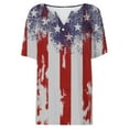 thumbnail image 3 of HEILAU American Flag Graphic T Shirts for Women 4th of July Short Sleeve T Shirt V Neck Top Casual Shirt Patriotic Tops, 3 of 6