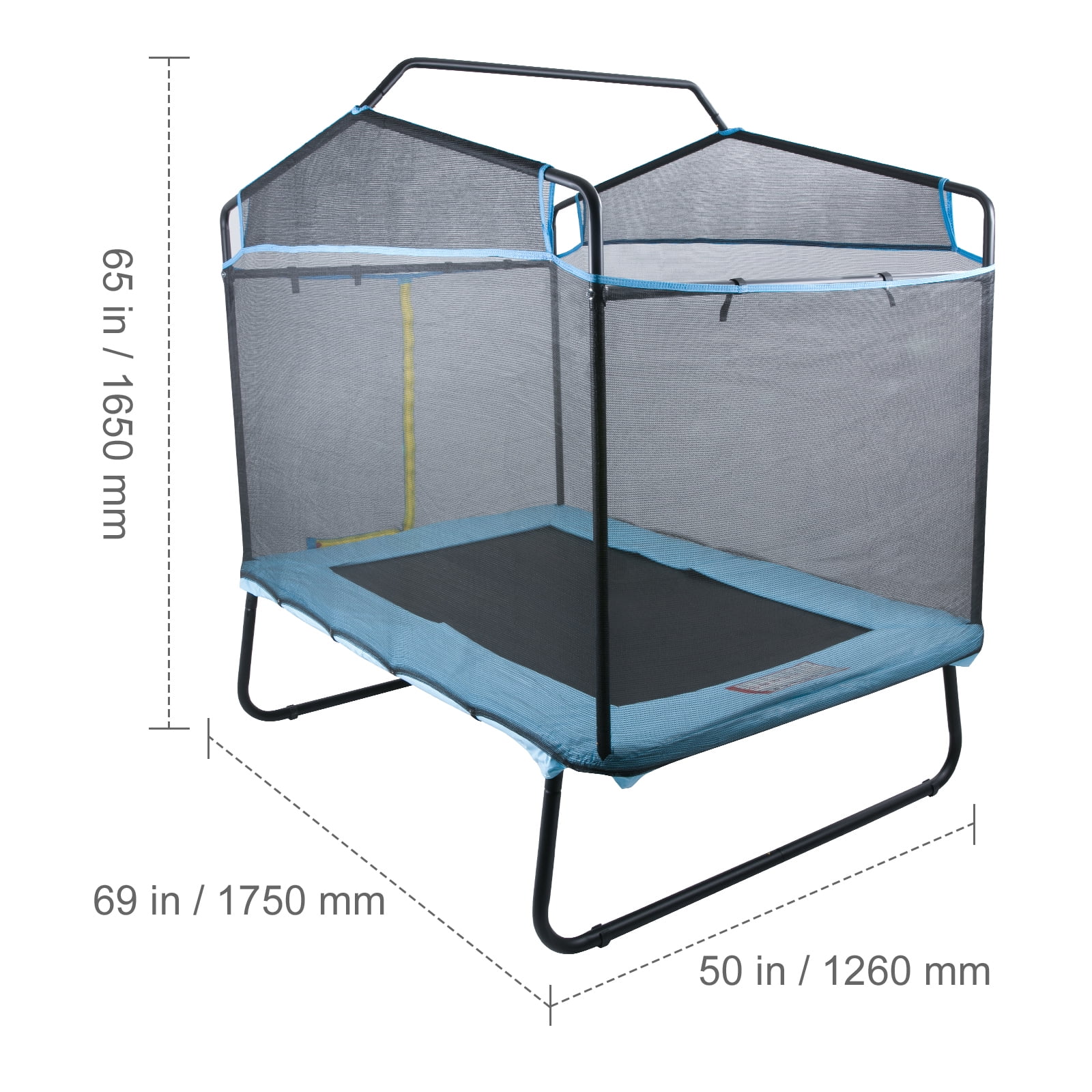 SKYSHALO Kids Trampoline with Enclosure Net and Gymnastics Bar, 6 ft