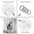 thumbnail image 5 of Funny Cat Bathroom Shower Curtains with 12 Hooks Polyester Waterproof Shower Curtain for Stalls and Bathtubs Modern Abstract Cute Animals on Toilets Artwork Decorative Bathroom Curtain 36x72 Inches, 5 of 8