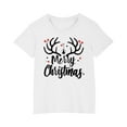 thumbnail image 4 of Odeerbi Toddler Boys Girls Christmas T-shirt Christmas Print Casual Short Sleeve Tops Shirt Toddler Clothes White, 4 of 4