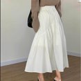 thumbnail image 6 of Efsteb Skirts for Women High Waist Pleated Long Skirt Comfy Casual Fashion Spring Fall Solid Color Skirts (White,L), 6 of 7