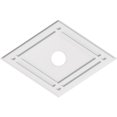 thumbnail image 1 of Ekena Millwork CMP32X21DD-04000 4 in. ID x 11.25 in. Rectangle Diamond Architectural Grade PVC Contemporary Ceiling Medallion, 1 of 4
