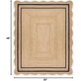 thumbnail image 2 of Handwoven Natural Jute Scalloped Rug - 2.5x4 Ft Bohemian Design in Black, 2 of 4