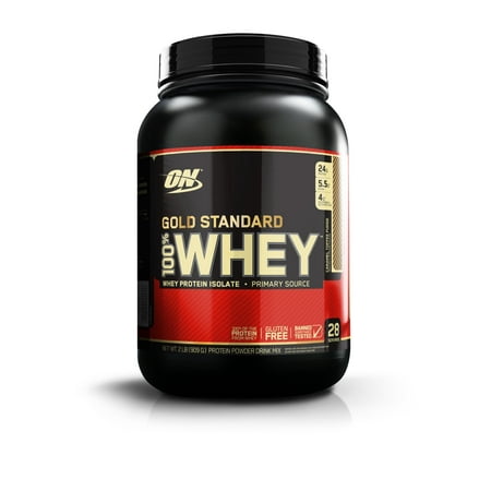 Optimum Nutrition Gold Standard 100% Whey Protein Powder, Caramel Toffee Fudge, 24g Protein, 2 Lb