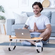 Laptop Bed Desk Tray Bed Table, Foldable Portable Lap Desk Notebook Stand Reading Holder with Storage Drawer and Cup Holder for Eating Breakfast on Bed/Couch/Sofa